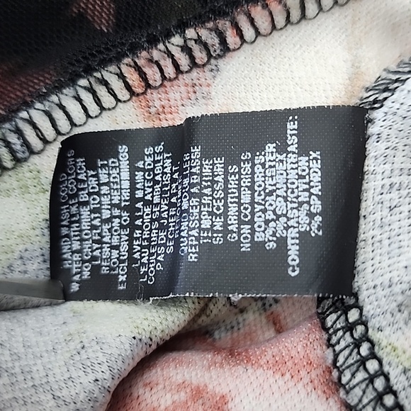 ⭐️3/ $30⭐️ Studio Skirt A-Line Black Pink Floral Inset Mesh Hem Lightweight Sz S - Picture 11 of 15